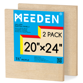 MEEDEN Artist Birch Wood Canvas Board, 1-1/2” Deep