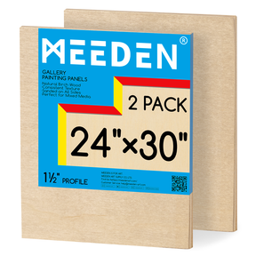 MEEDEN Artist Birch Wood Canvas Board, 1-1/2” Deep