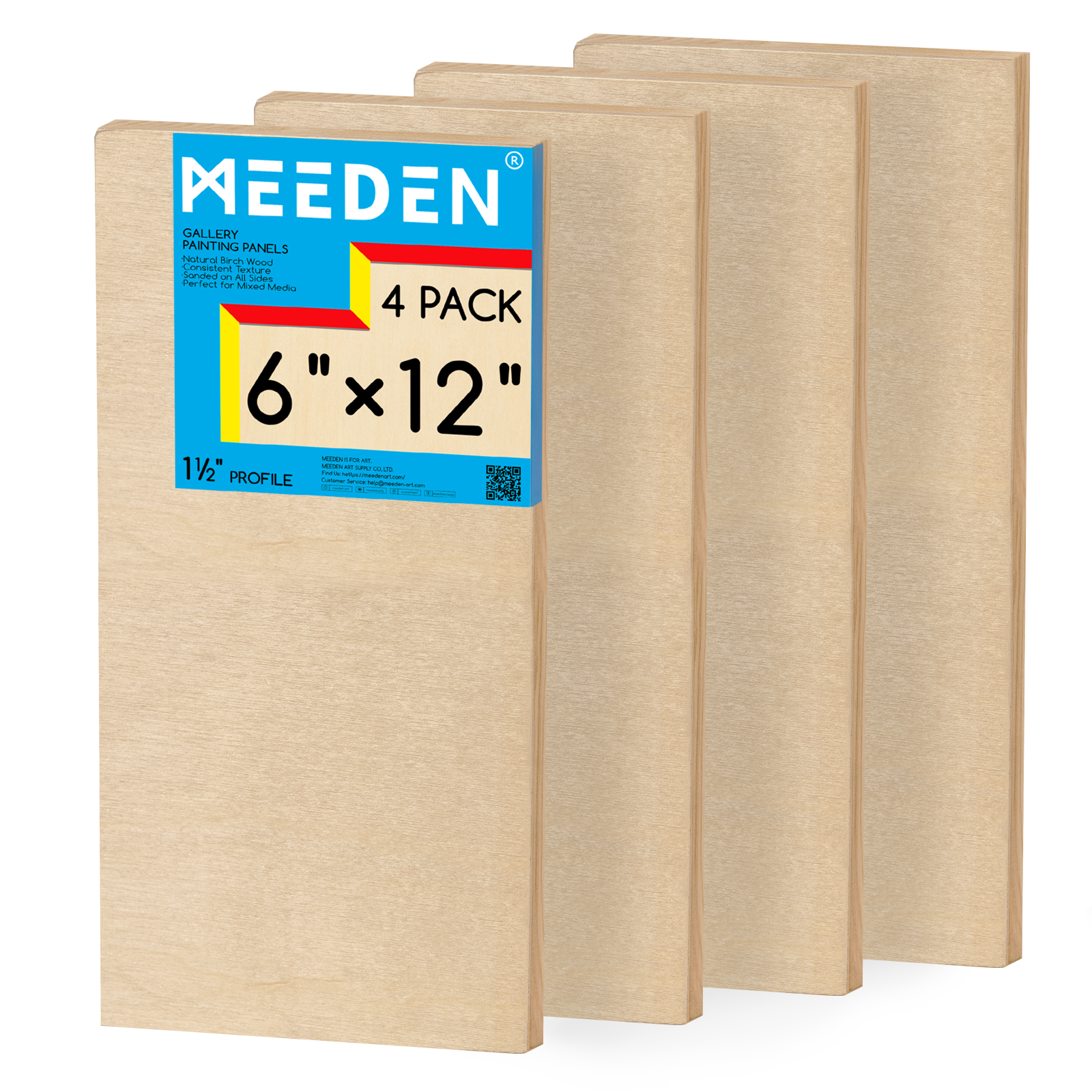 MEEDEN Artist Birch Wood Canvas Board, 1-1/2” Deep