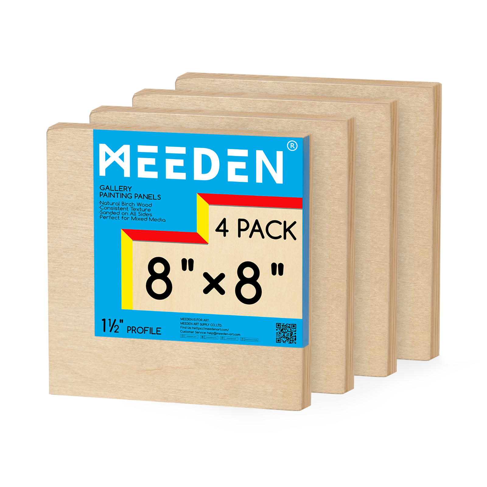 MEEDEN Artist Birch Wood Canvas Board, 1-1/2” Deep