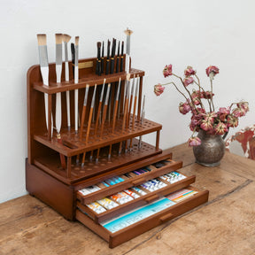 MEEDEN Pro 3-Drawer Beech Wood Portable Storage Box-HH-3