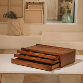 MEEDEN Pro 3-Drawer Beech Wood Portable Storage Box-HH-3