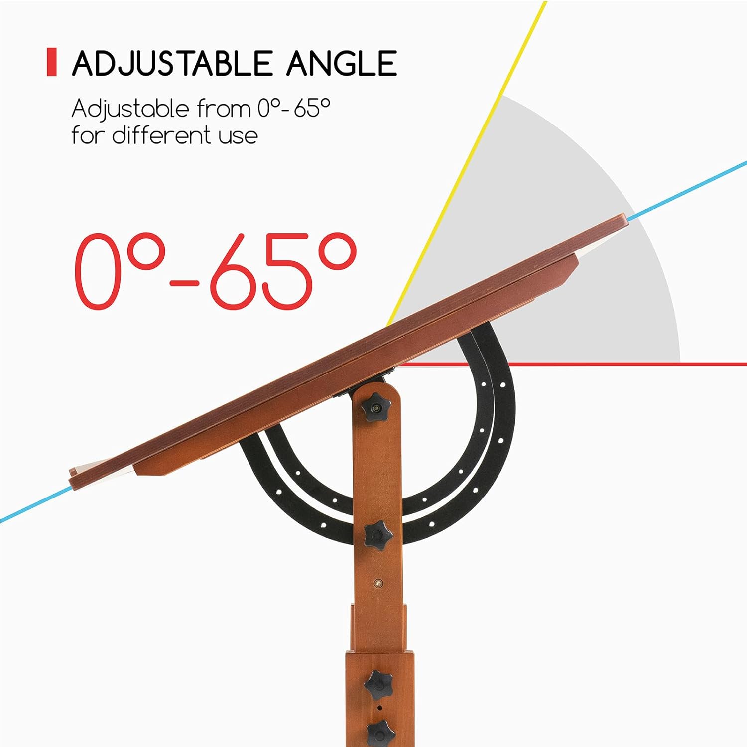 MEEDEN Extra Large Wooden Drafting Table, Light Walnut-XSZ-6008