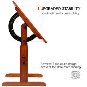 MEEDEN Vintage Adjustable Wooden Drafting Table & Stool Set, Dark Walnut-XSZ-4