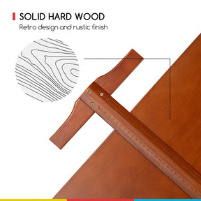 MEEDEN Vintage Adjustable Wooden Drafting Table & Stool Set, Dark Walnut-XSZ-4