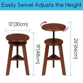 MEEDEN Vintage Adjustable Wooden Drafting Table & Stool Set, Dark Walnut-XSZ-4