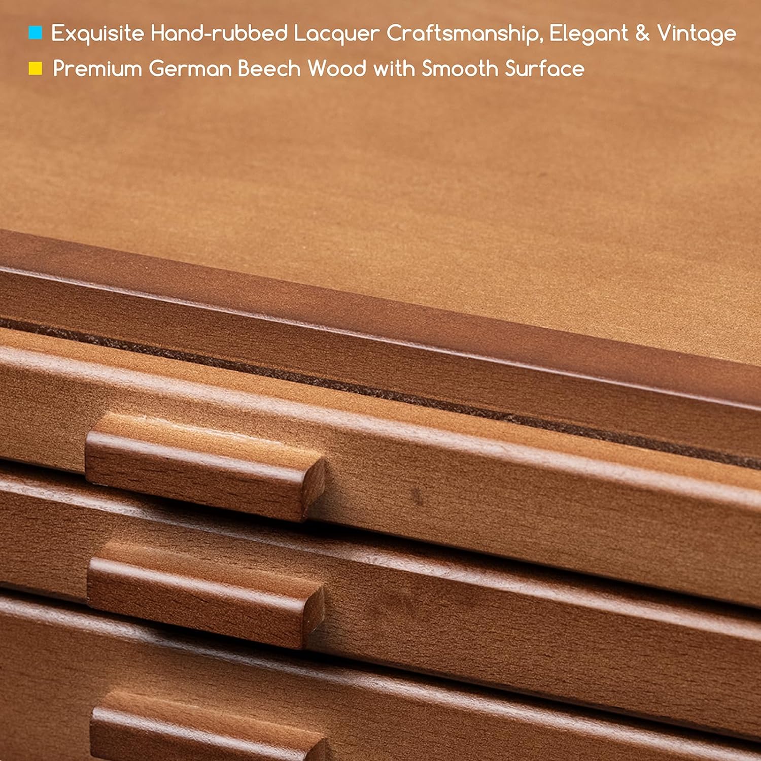 MEEDEN Pro 3-Drawer Beech Wood Portable Storage Box-HH-3