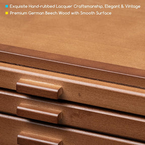 MEEDEN Pro 3-Drawer Beech Wood Portable Storage Box-HH-3