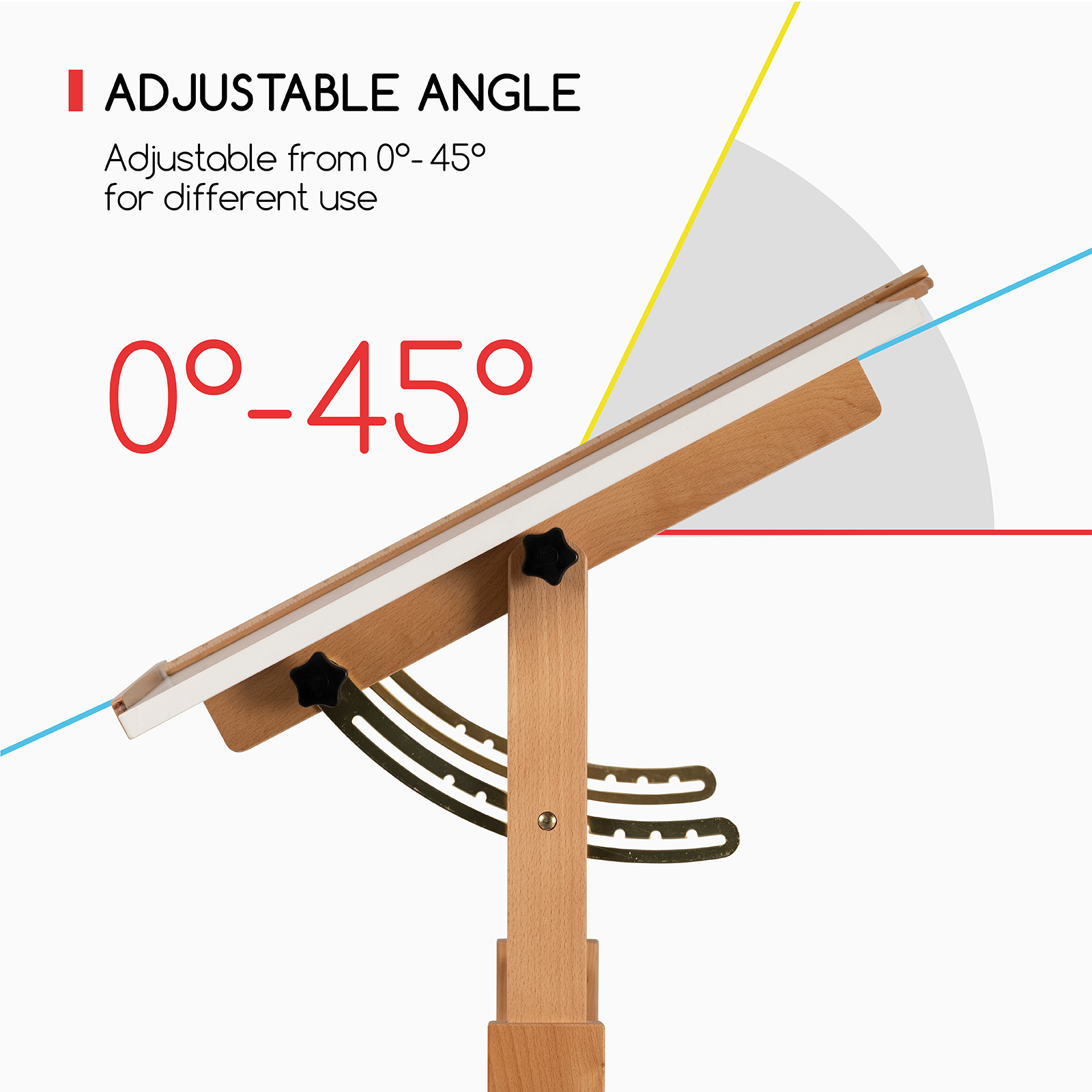 MEEDEN Adjustable Wooden Drafting Table, White-XSZ-5