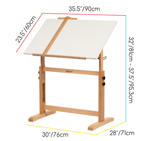 MEEDEN Adjustable Wooden Drafting Table, White-XSZ-5