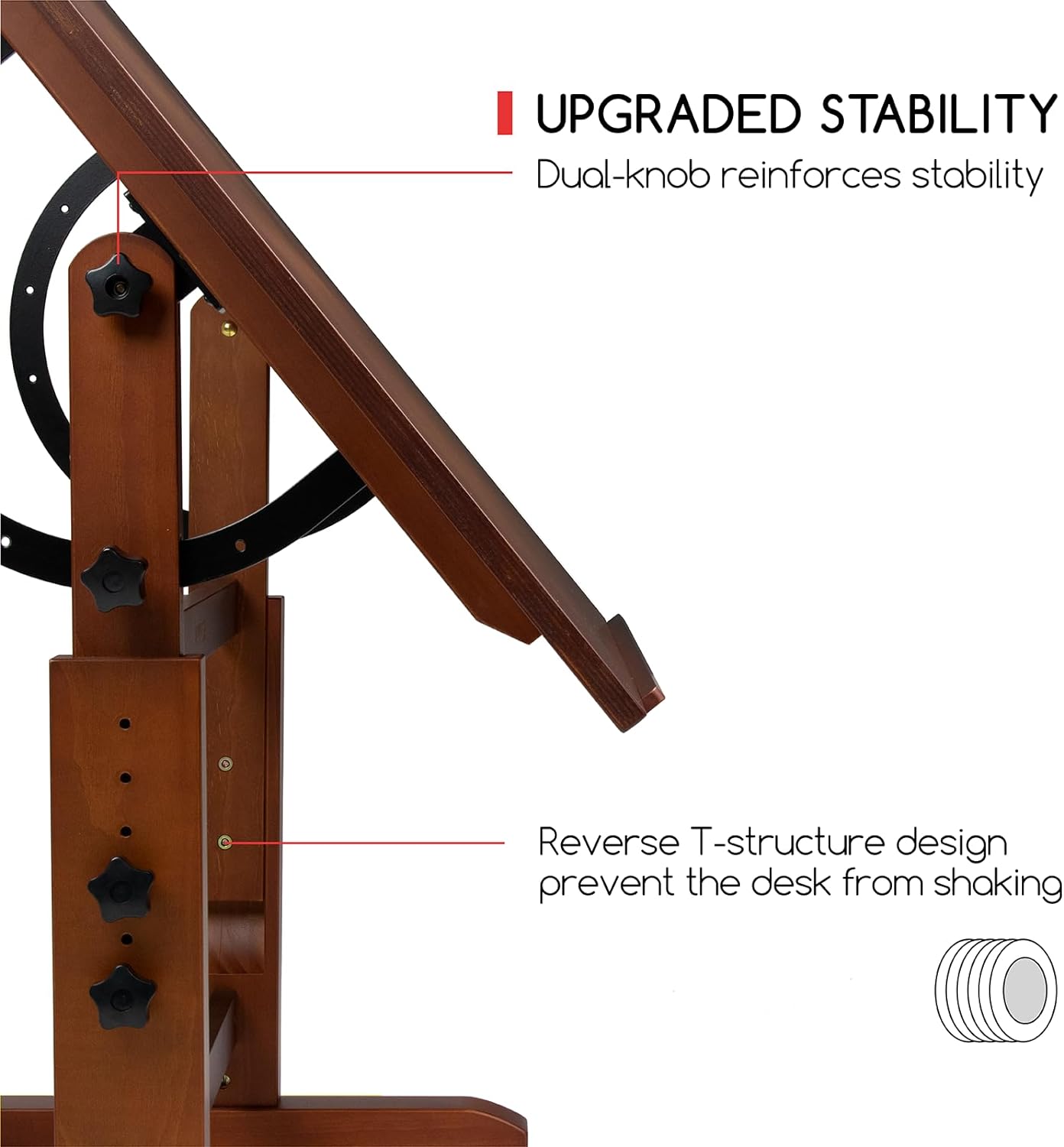 MEEDEN Extra Large Wooden Drafting Table, Light Walnut-XSZ-6008