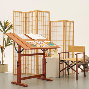 MEEDEN Extra Large Wooden Drafting Table, Light Walnut-XSZ-6008