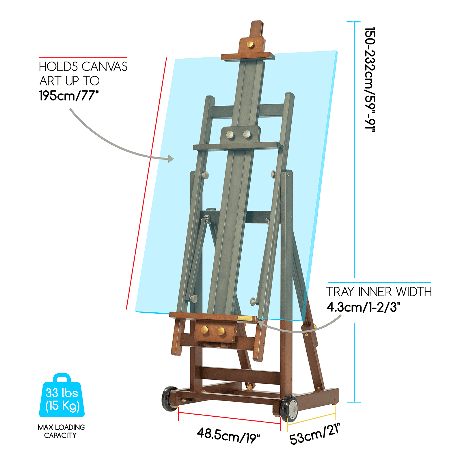 MEEDEN Pro Versatile Assembly-Free Beech Wood Painting Easel- W14 Pro
