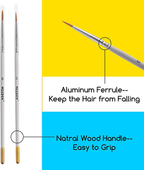 MEEDEN Detail Paint Brush Set - 6 Miniature Art Brushes