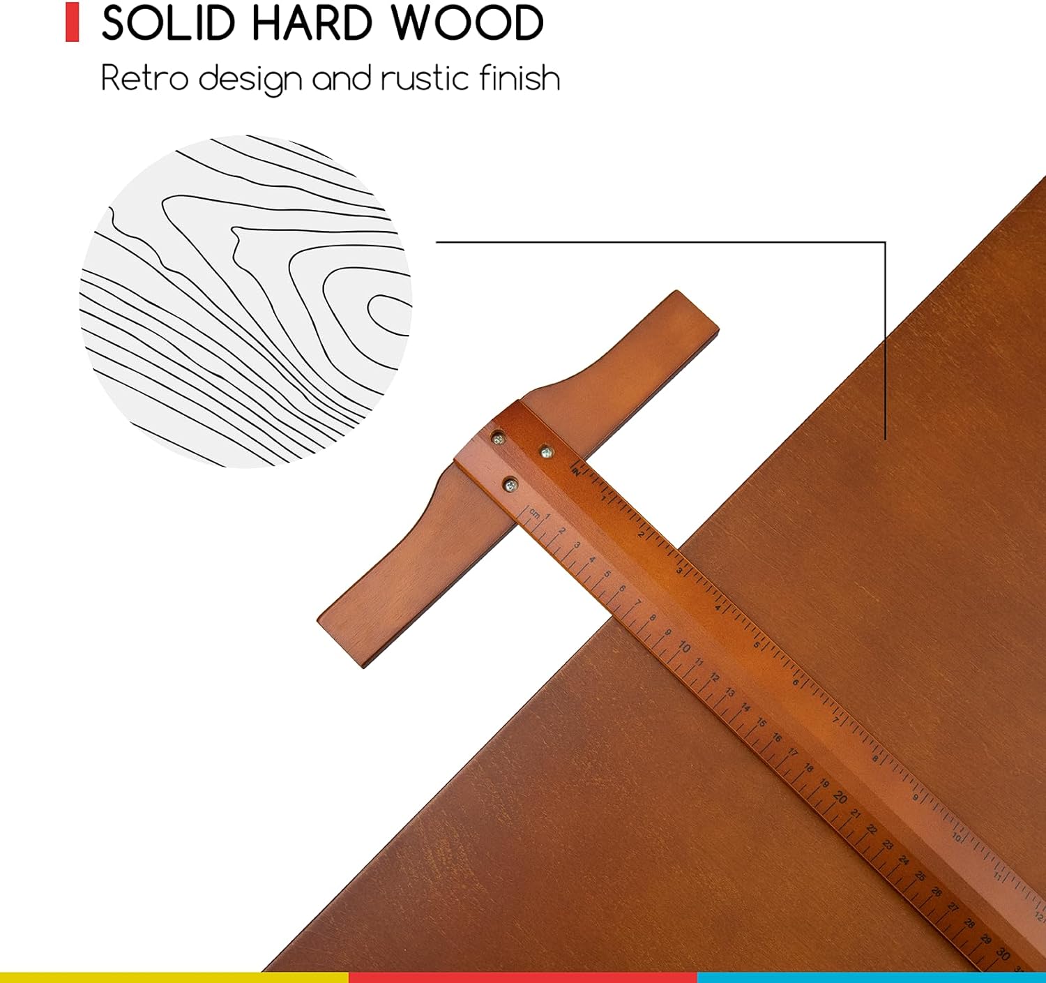 MEEDEN Extra Large Wooden Drafting Table, Light Walnut-XSZ-6008