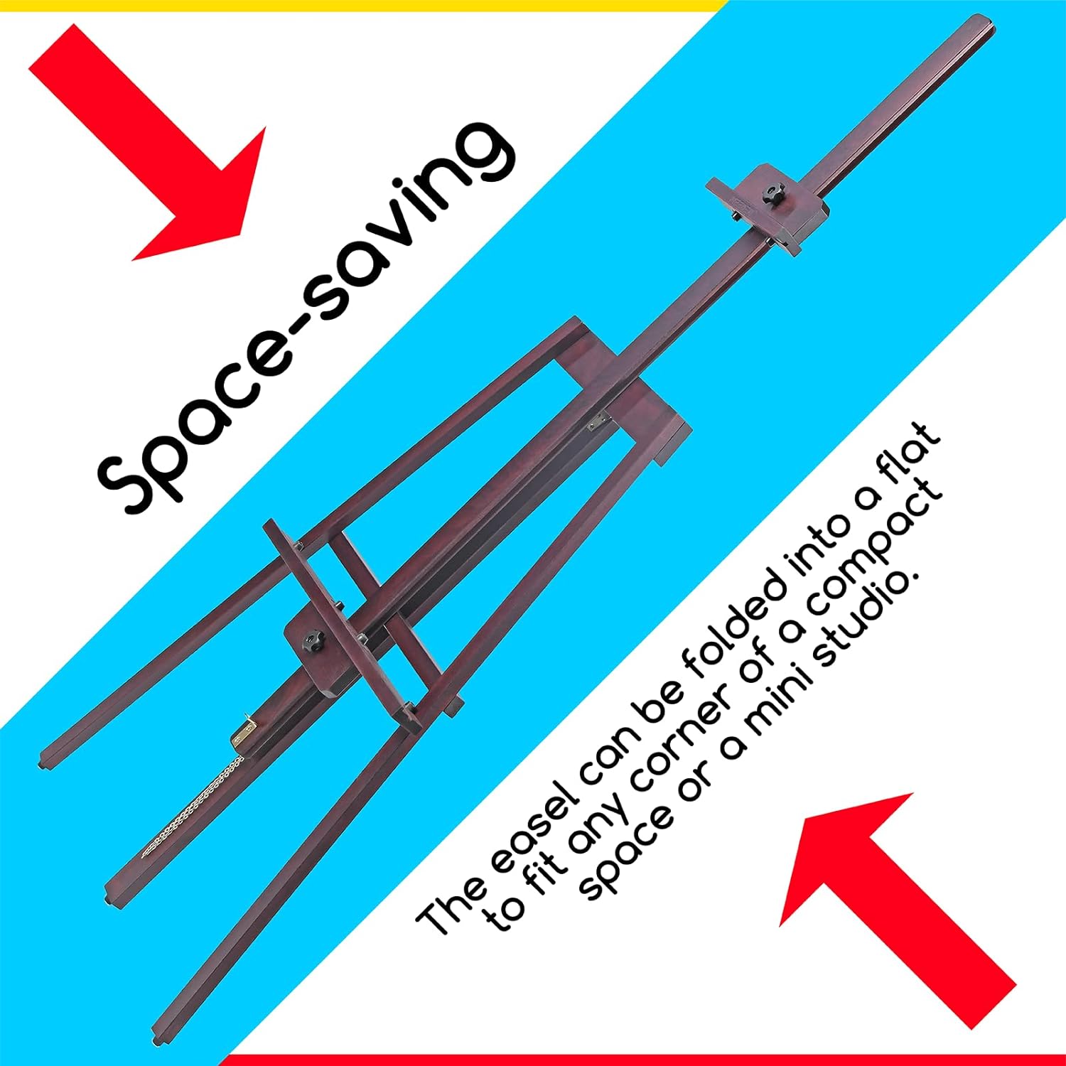 MEEDEN A-Frame Tripod Wooden Easel Stand-Dark Walnut-W09