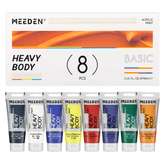 MEEDEN Heavy Body Acrylic Paint 8 Basic Colors, 100ml