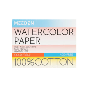 MEEDEN Cold Press Watercolor Paper Pad , 4×3", 5-Pack
