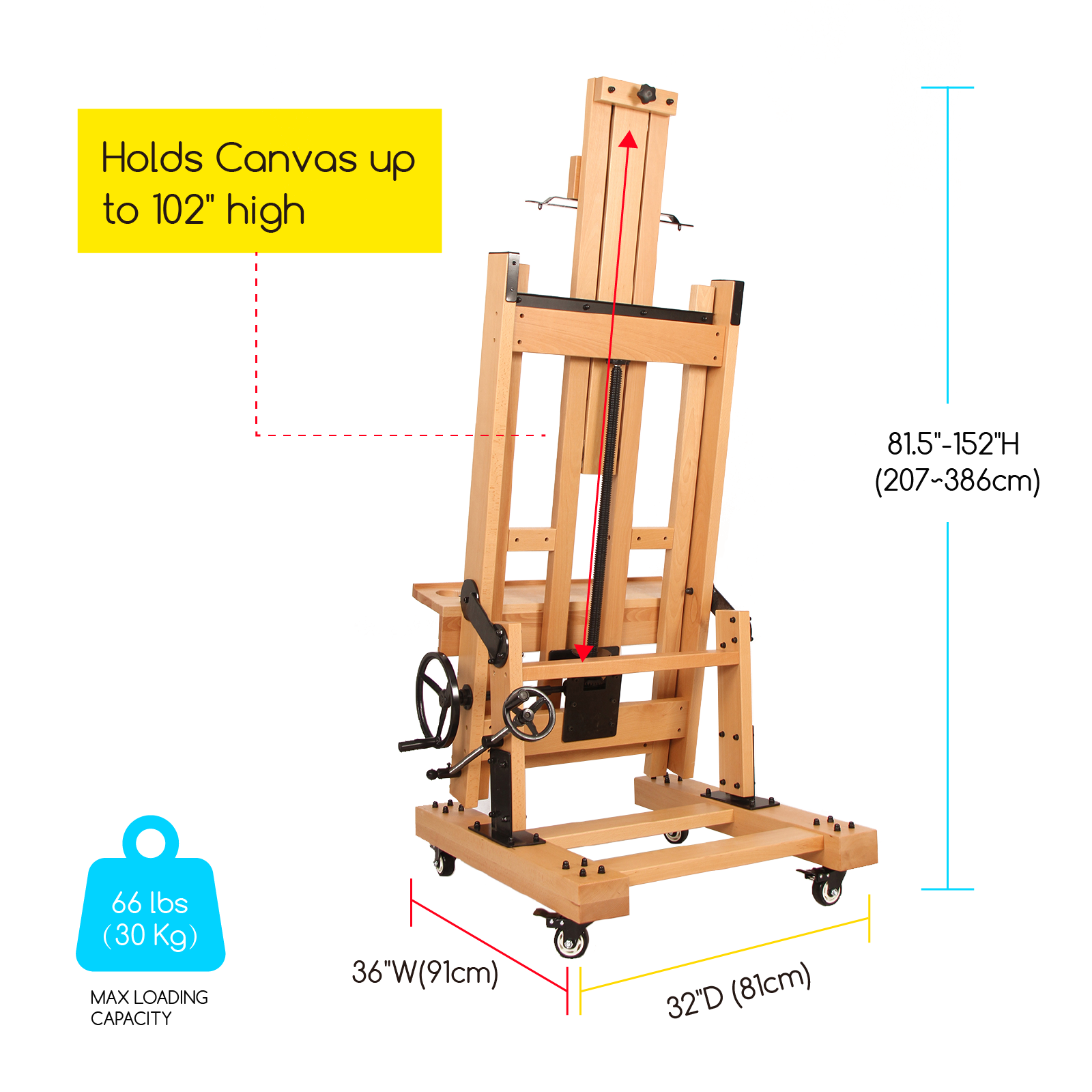 MEEDEN Pro Semi-Automatic Adjustable Large Capacity Mechanized Artwork Easel - DHJ-5