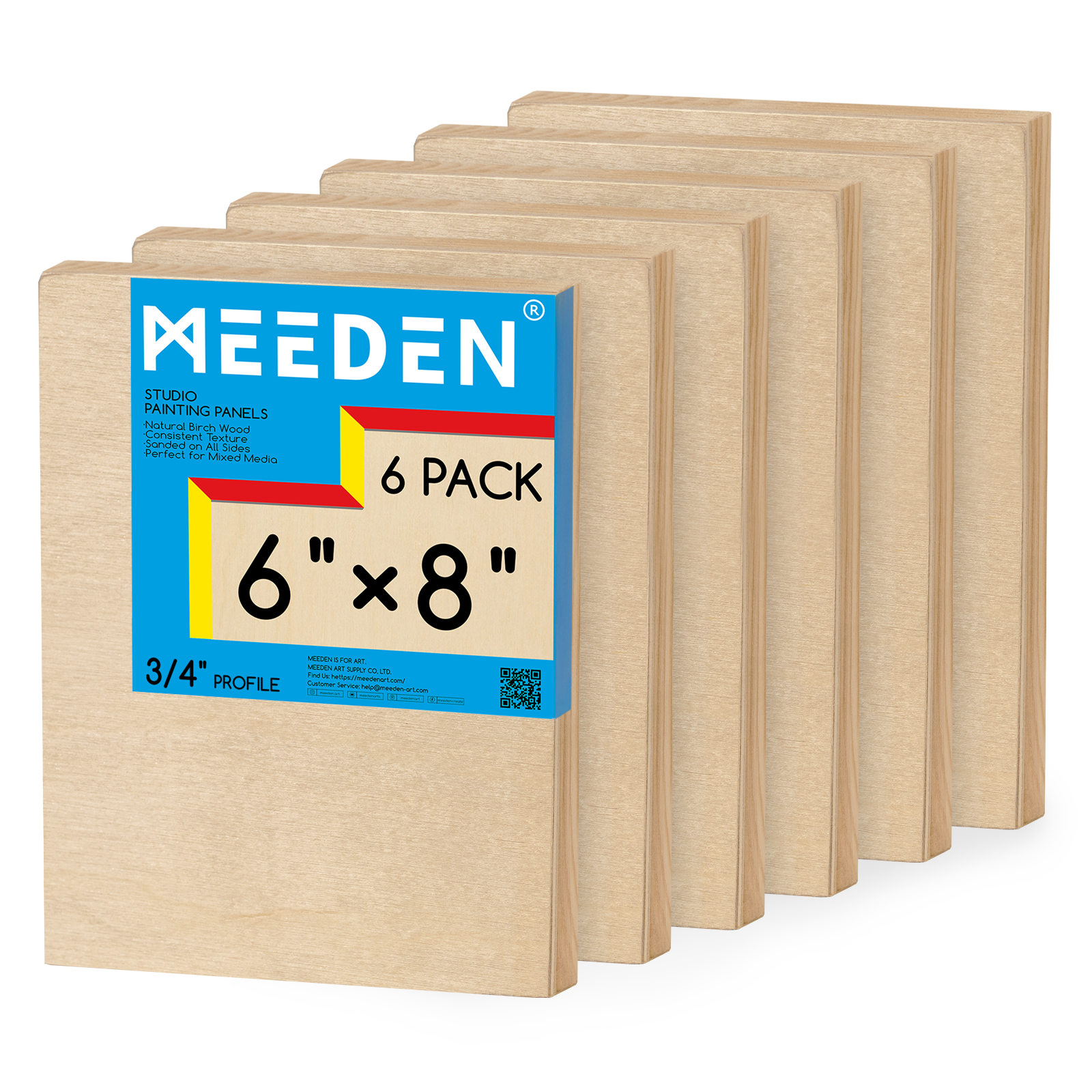 MEEDEN Artist Birch Wood Canvas Board, 3/4” Deep