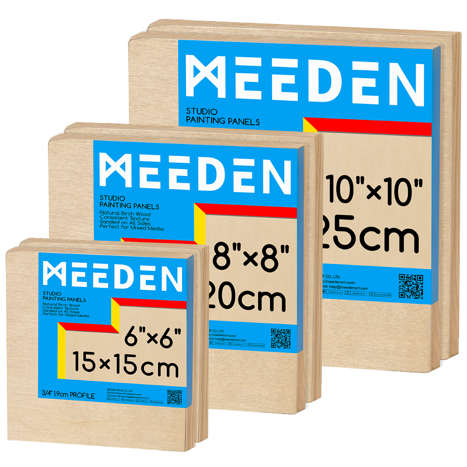 MEEDEN Artist Birch Wood Canvas Board, 3/4” Deep