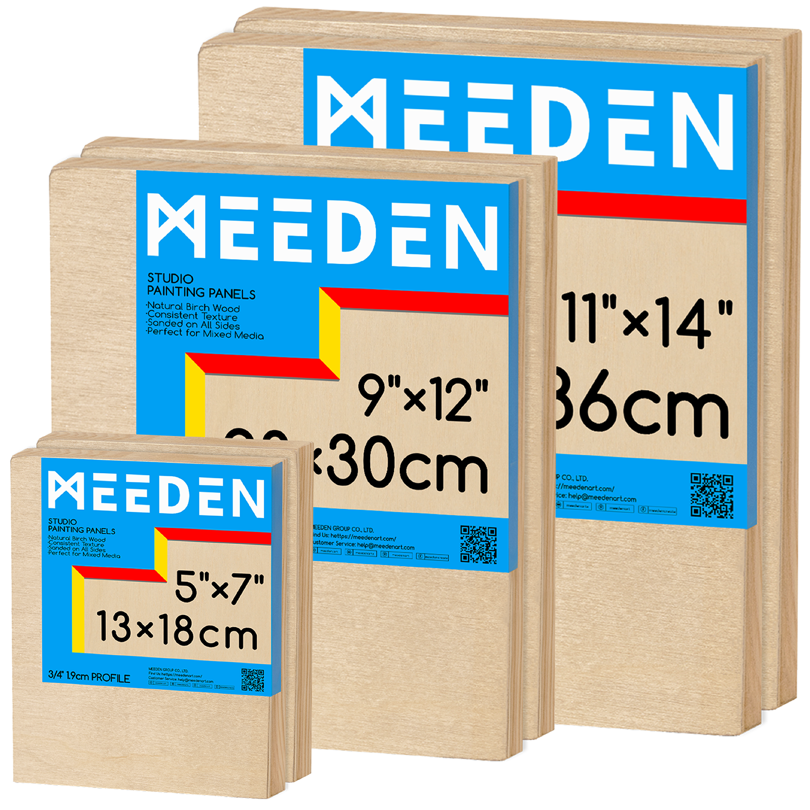 MEEDEN Artist Birch Wood Canvas Board, 3/4” Deep