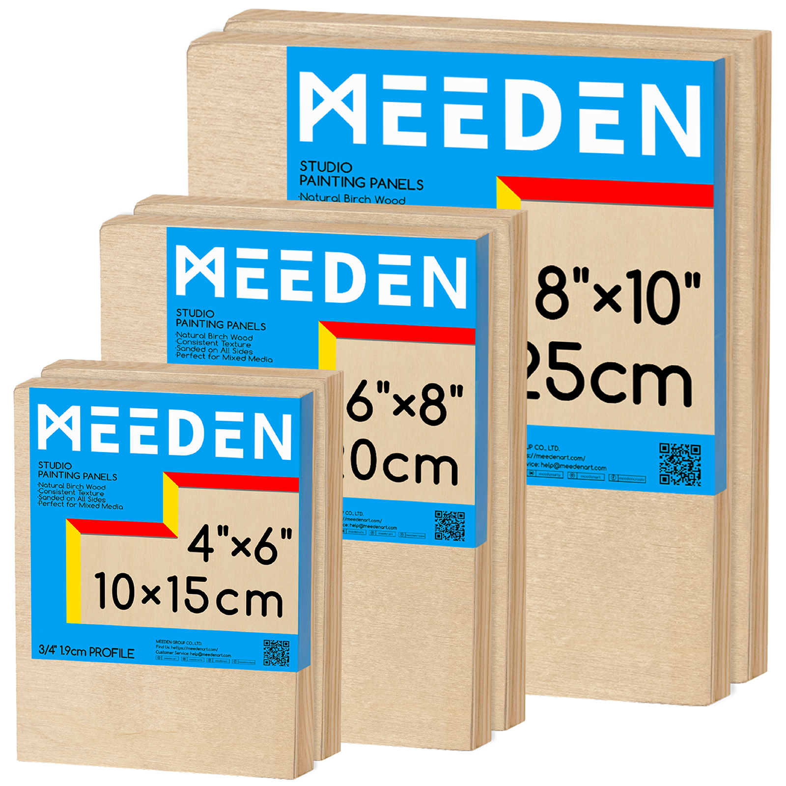 MEEDEN Artist Birch Wood Canvas Board, 3/4” Deep