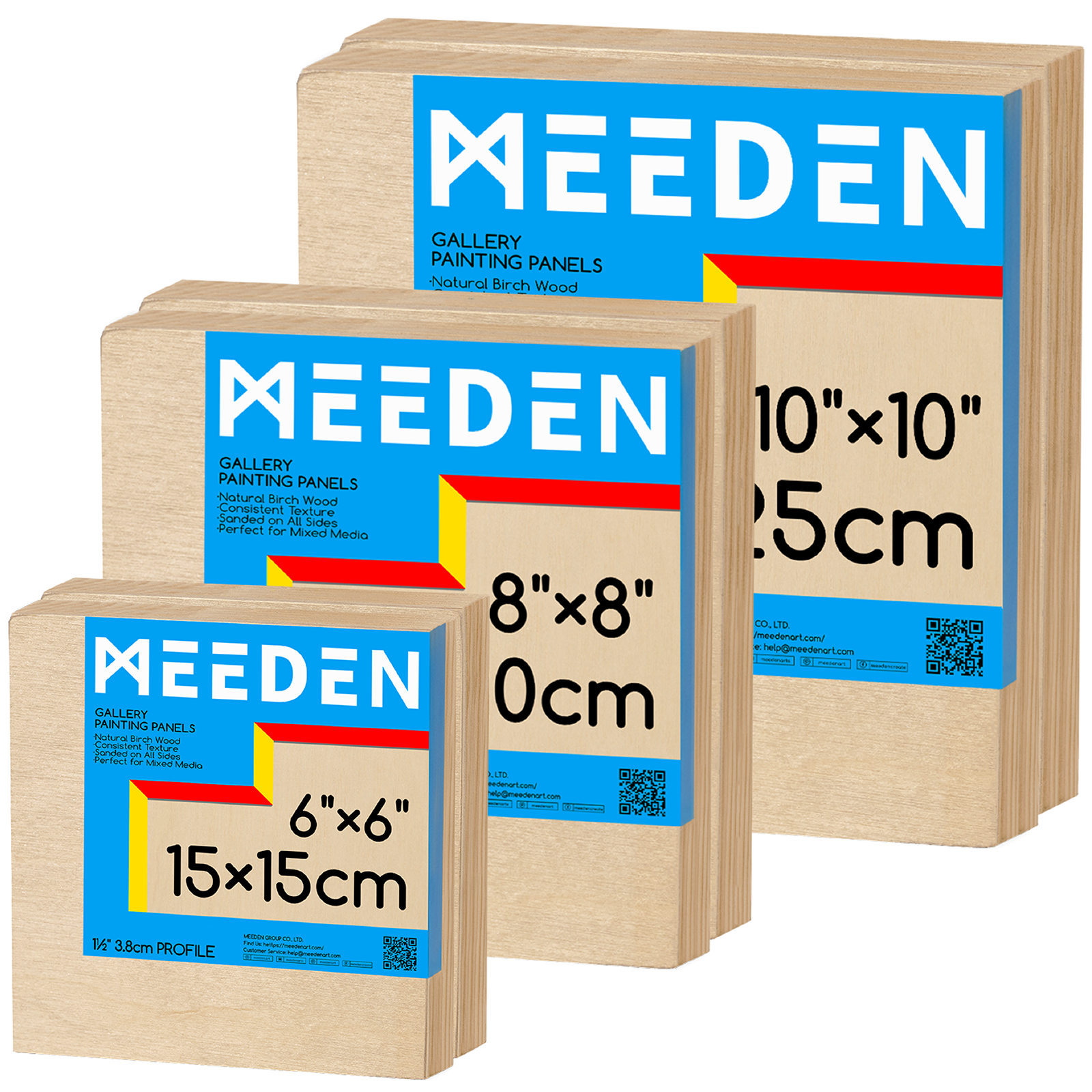 MEEDEN Artist Birch Wood Canvas Board, 1-1/2” Deep