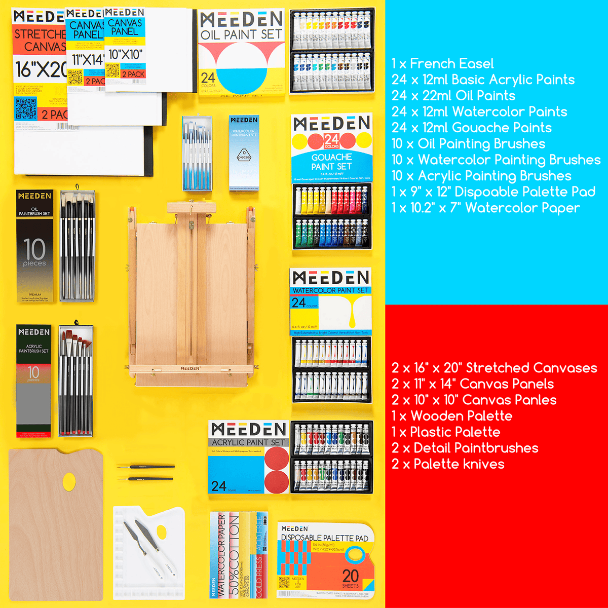 MEEDEN Deluxe All-in-one Art Painting Set, 141 Pieces