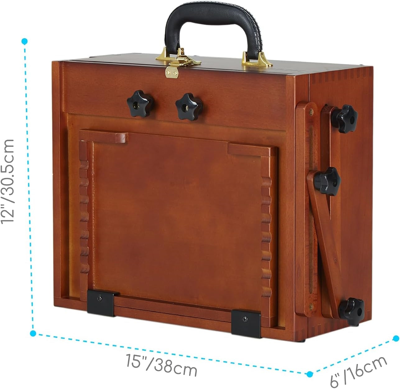 MEEDEN Plein Air Pochade Box with Tripod-Walnut