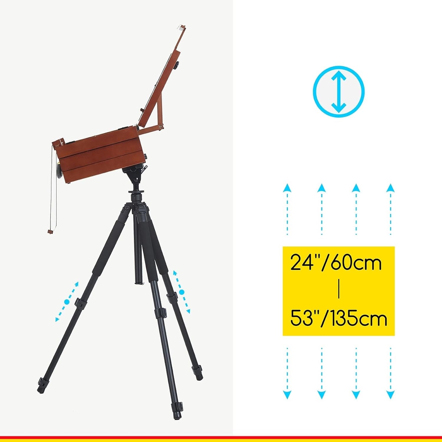 MEEDEN Plein Air Pochade Box with Tripod-Walnut