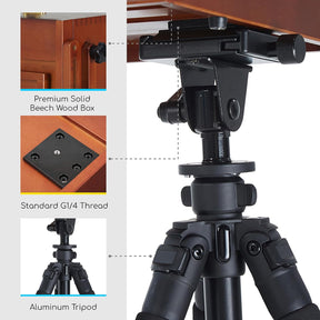 MEEDEN Plein Air Pochade Box with Tripod-Walnut