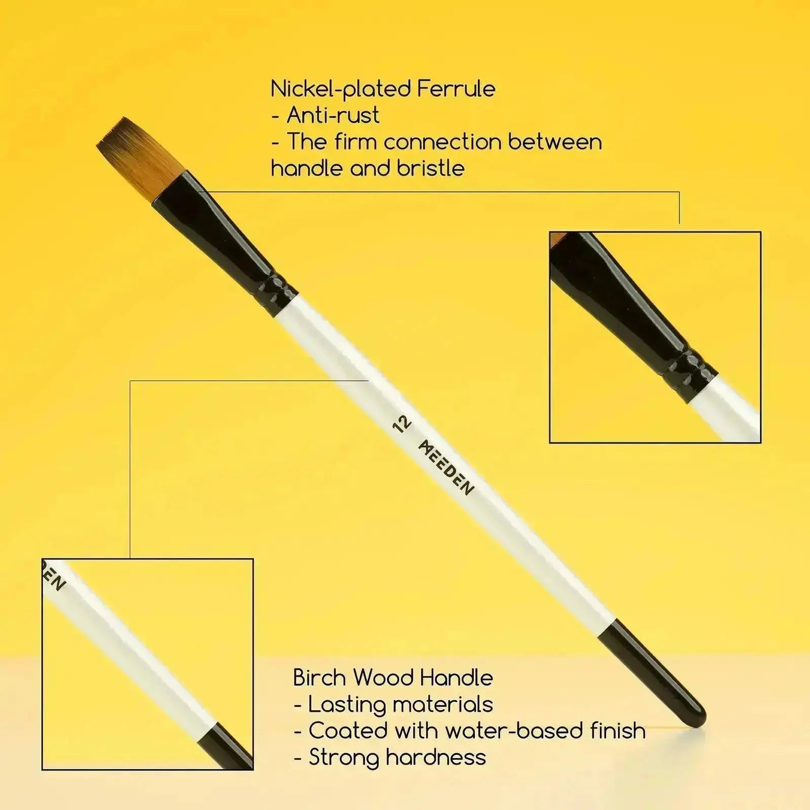 MEEDEN 12 Pcs Acrylic Paint Brushes Set - MetrocartsBrushes