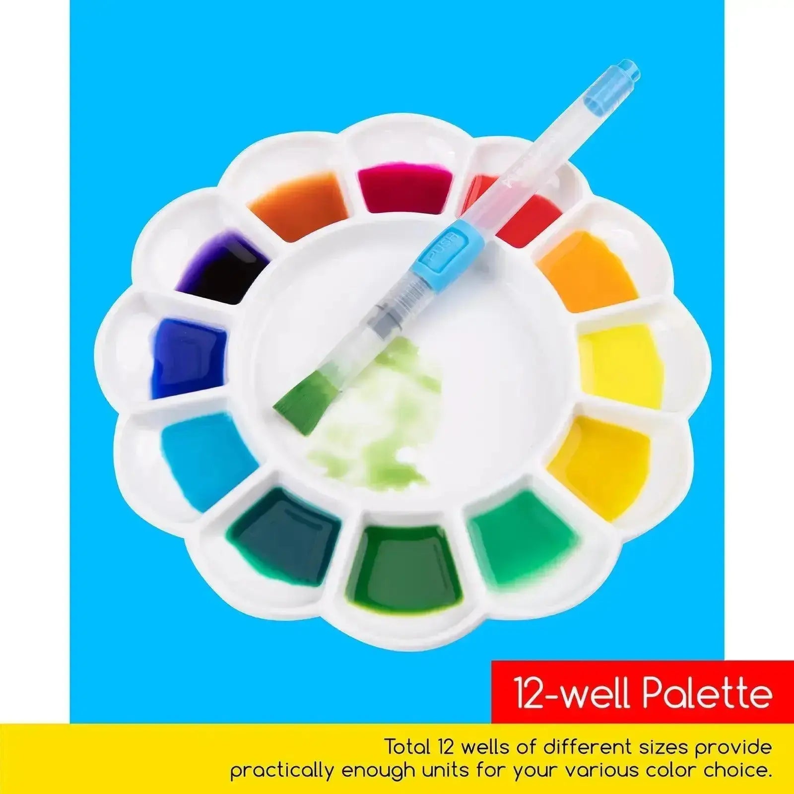 MEEDEN 12-Well Ceramic Artist Paint Palette - MetrocartsPalette