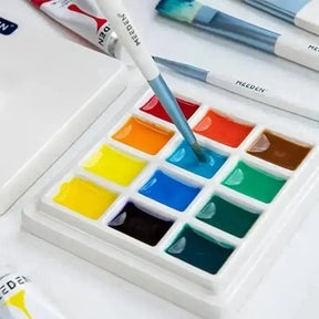 MEEDEN 12-Well Ceramic Paint Palette with Cover - MetrocartsPalette