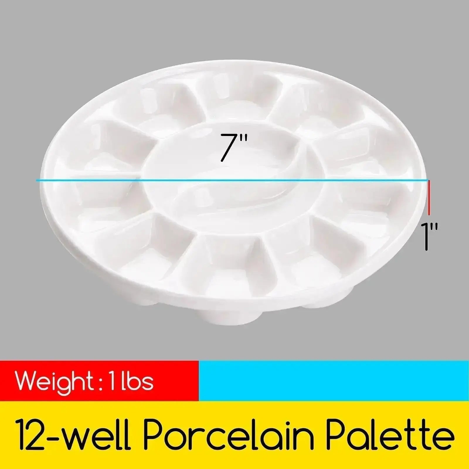 MEEDEN 12-Well Round Porcelain Palette - MetrocartsPalette