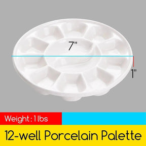 MEEDEN 12-Well Round Porcelain Palette - MetrocartsPalette