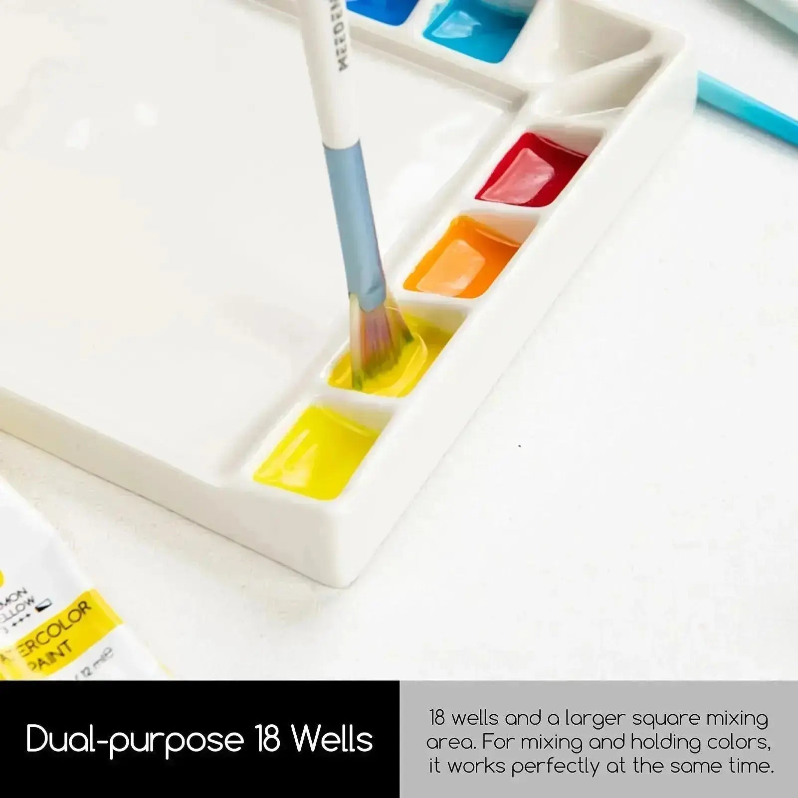 MEEDEN 18-Well Porcelain Artist Paint Palette - MetrocartsPalette