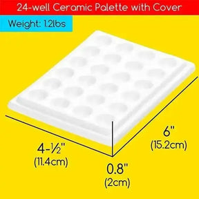MEEDEN 24-Well Ceramic Palette with Cover - MetrocartsPalette