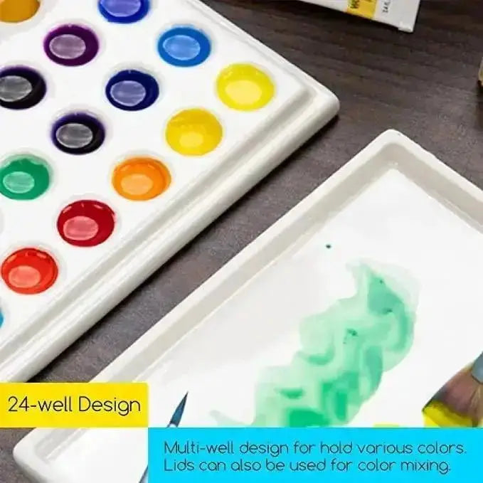 MEEDEN 24-Well Ceramic Palette with Cover - MetrocartsPalette