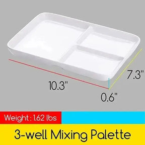 MEEDEN 3-Well Ceramic Palette, 10'' × 7'' - MetrocartsPalette