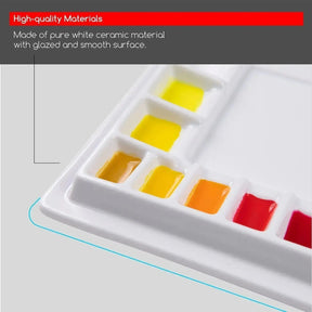 MEEDEN 33-Well Porcelain Painting Palette with Plastic Cover - Metrocarts