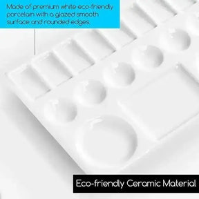 MEEDEN 6-1/2-Inch Rectangle Shaped Ceramic Palette - MetrocartsPalette