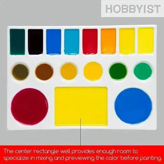 MEEDEN 6-1/2-Inch Rectangle Shaped Ceramic Palette - MetrocartsPalette