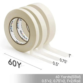 MEEDEN 6 Pack Artist Tape 0.5",0.75",1.0" with Total 1082.7FT (330m) - MetrocartsTape