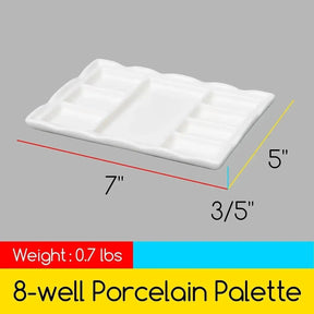 MEEDEN 8-Well Ceramic Artist Paint Palette - MetrocartsPalette
