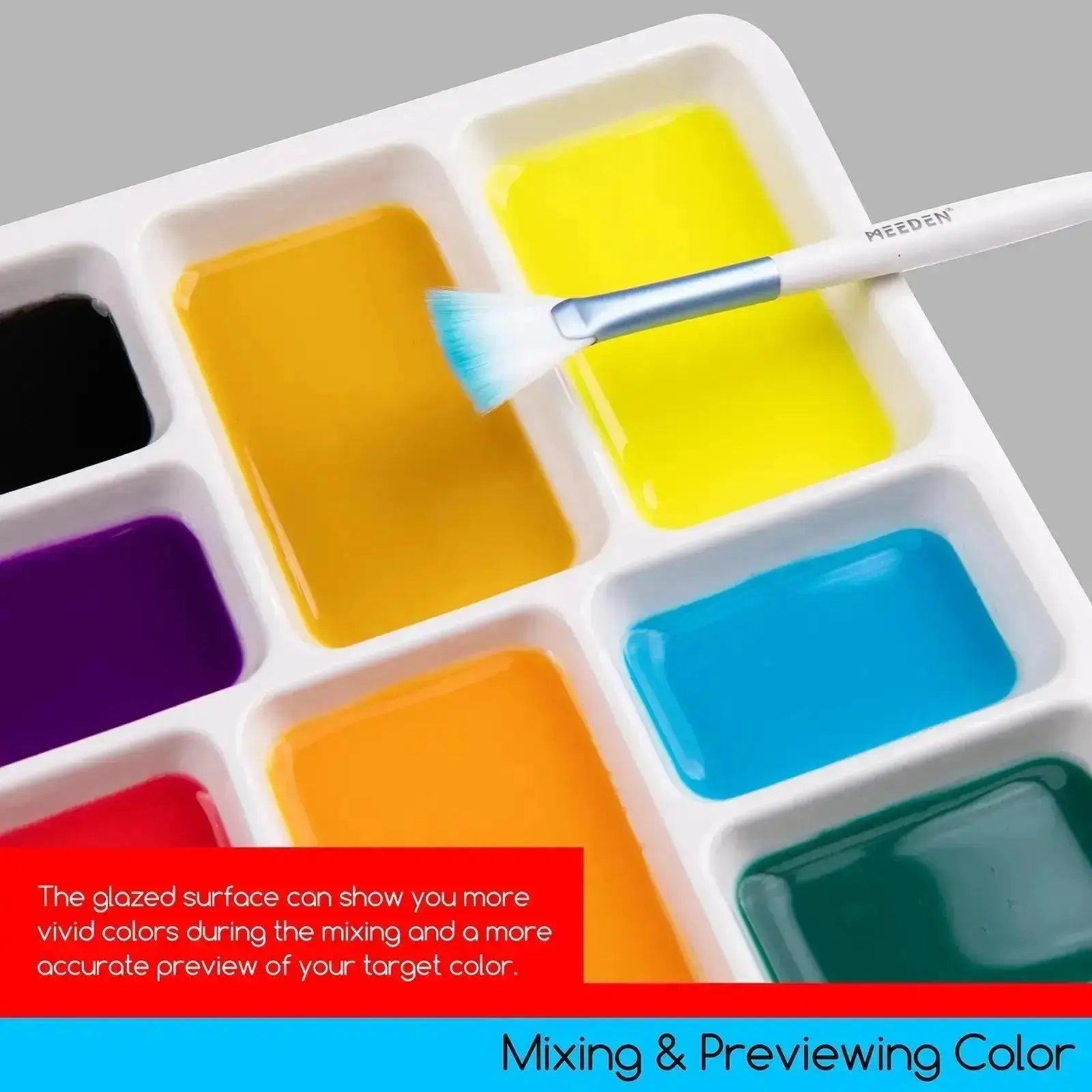 MEEDEN 8-Well Ceramic Palette - MetrocartsPalette