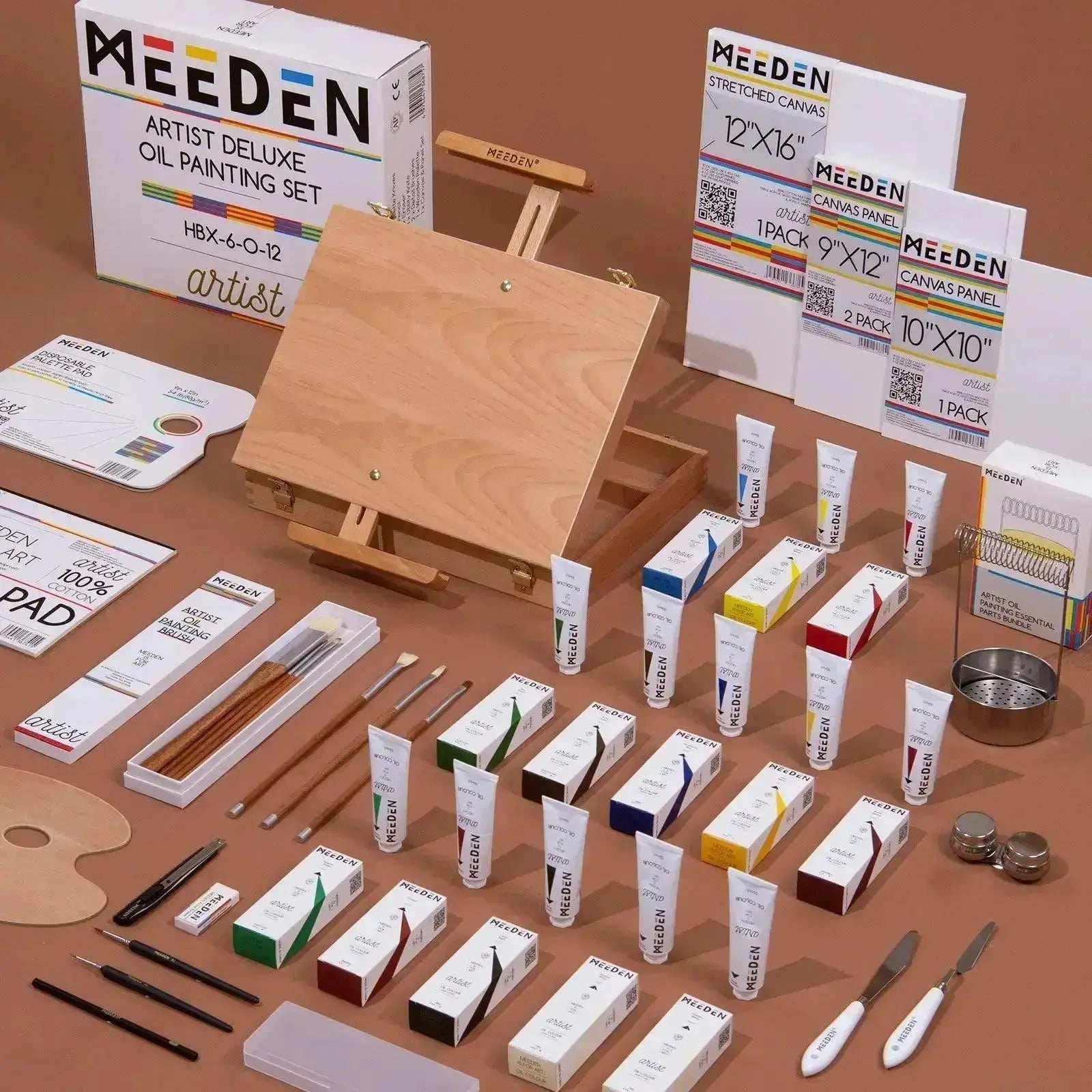 MEEDEN Artist Oil Painting Set with Sketch Easel Box, 13*50ml Tubes - MetrocartsPainting Set
