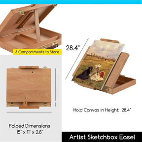 MEEDEN Artist Oil Painting Set with Sketch Easel Box, 13*50ml Tubes - MetrocartsPainting Set