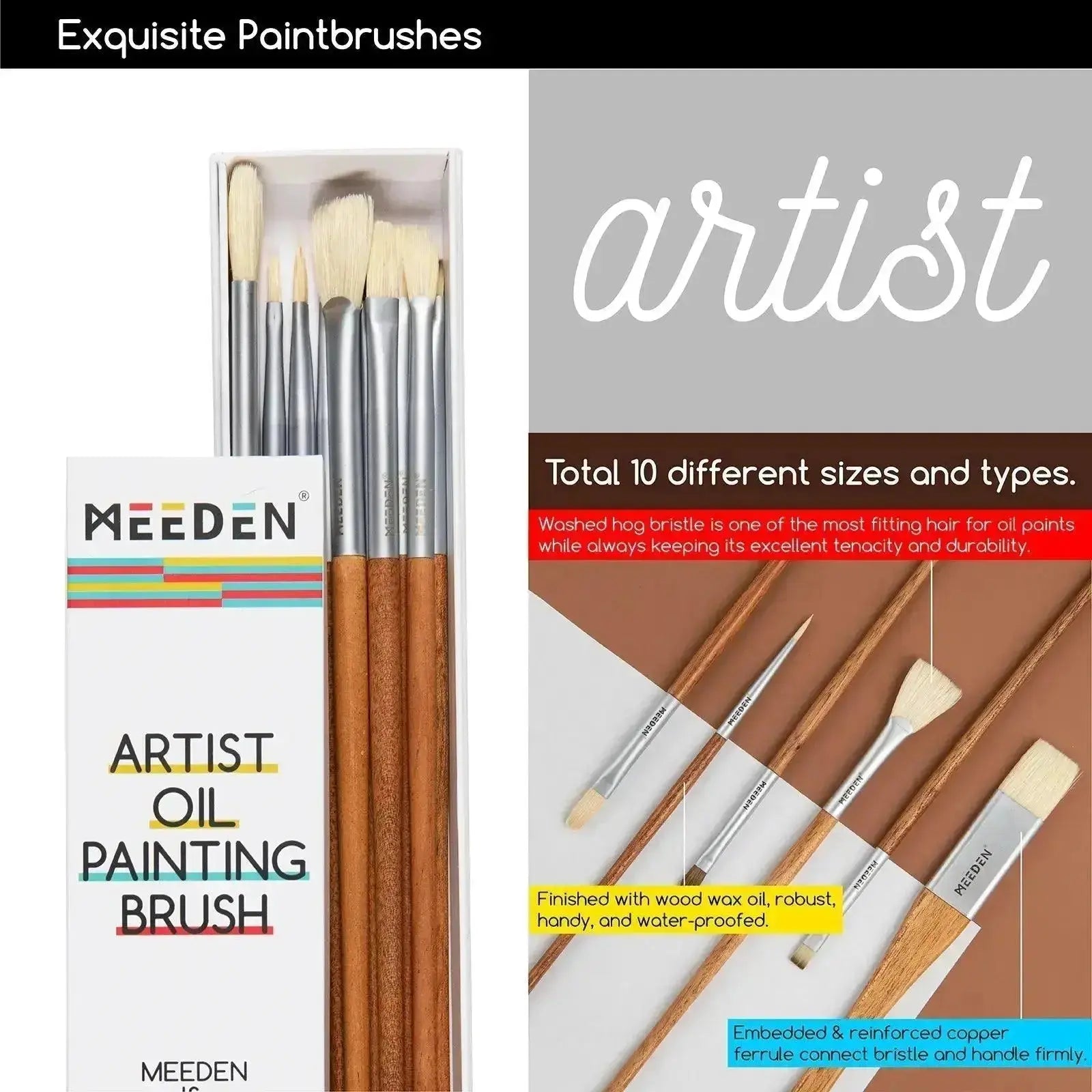 MEEDEN Artist Oil Painting Set with Sketch Easel Box, 13*50ml Tubes - MetrocartsPainting Set